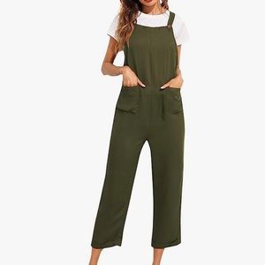 Hunter green overall jumpsuit NWOT
